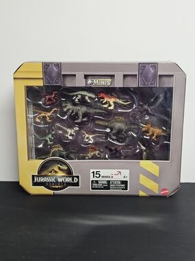 NIB Mattel Jurassic World Rebirth Minis 15 Figure Box Set Dinosaur Pack JGB53